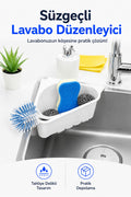 Banyo Düzenleyici Süzgeçli Köşe Lavabo Rafı - Üçgen Bulaşık Sepeti (1 Adet)