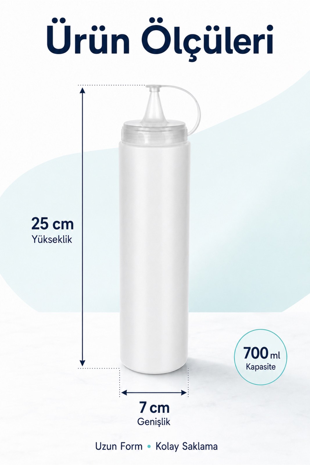 Zeytinyağı Şişesi - Plastik Yağlık Sosluk Şişesi 700 Ml, Şeffaf Yağdanlık (1 Adet)