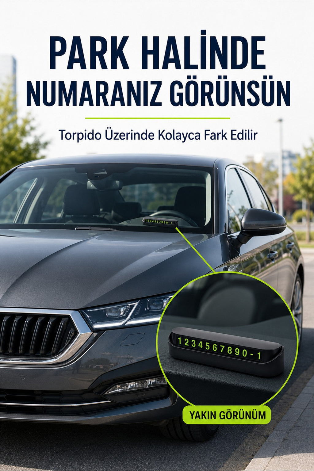 Araç İçi Park Numaratörü - Gizli Telefon Numarası Kartı, Kompakt Tasarım (1 Adet)