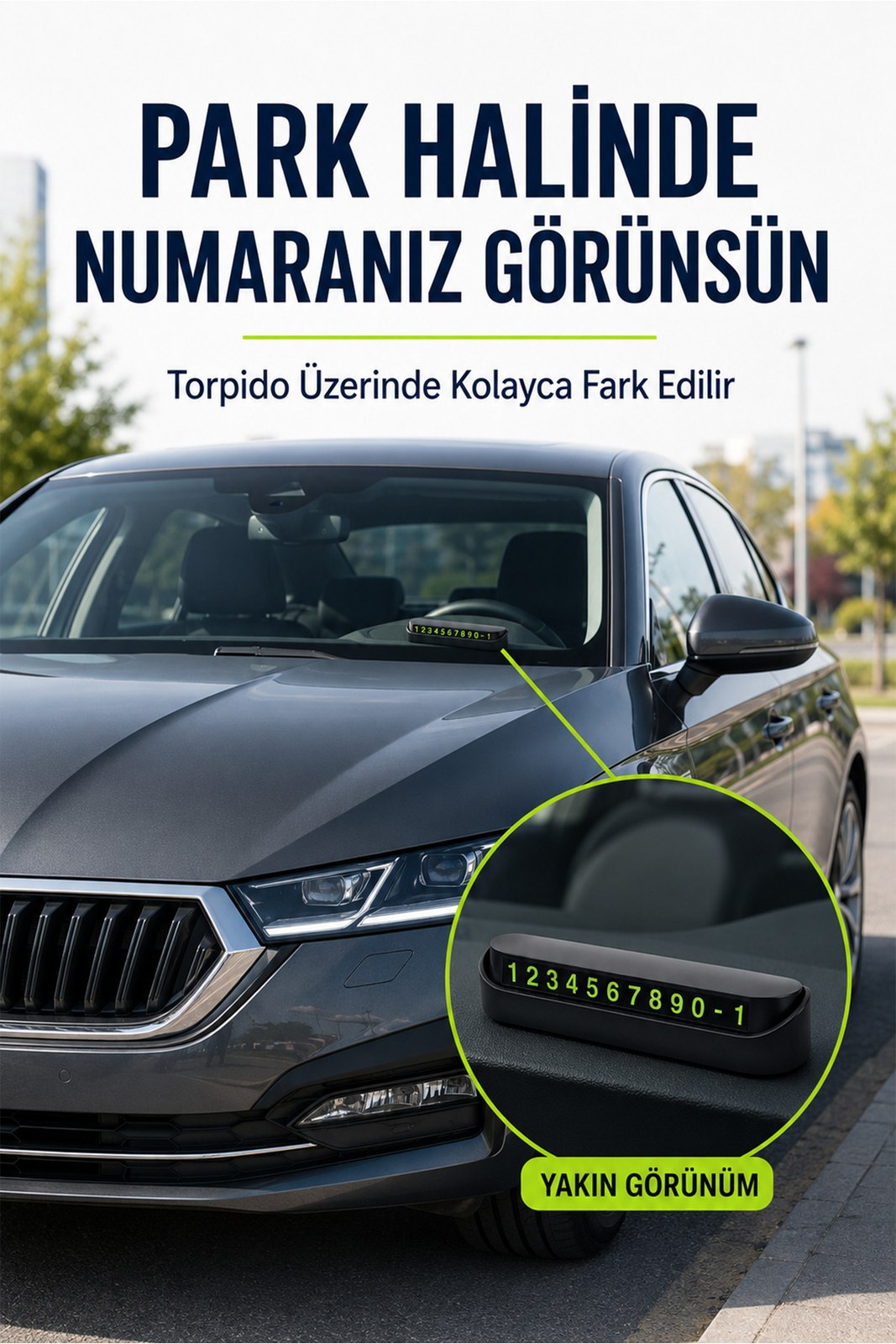 Araç İçi Park Numaratörü - Gizli Telefon Numarası Kartı, Kompakt Tasarım (1 Adet)