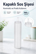 Zeytinyağı Şişesi - Plastik Yağlık Sosluk Şişesi 700 Ml, Şeffaf Yağdanlık (1 Adet)