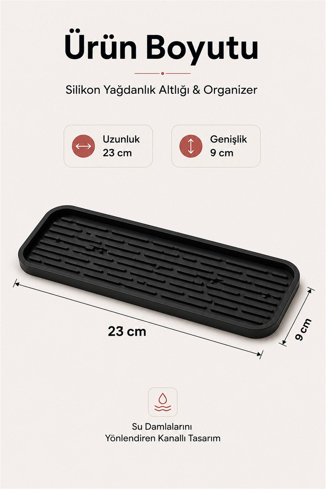 Silikon Damlalık Tepsi – Kaydırmaz Düzenleyici Mat (1 Adet)