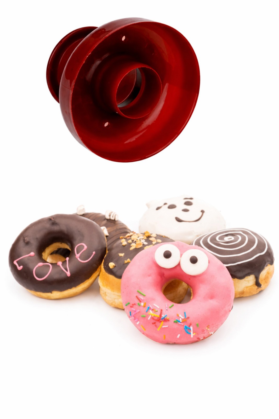 Donut Kek ve Hamur Kesici – Şekillendirici Kalıp Çörek, Pişi, Pasta Yapımı için Kolay Kullanım