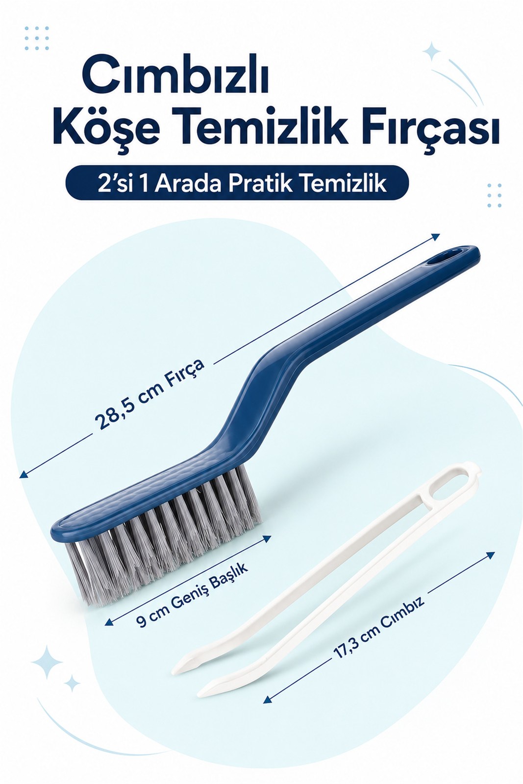 Cımbızlı Çok Amaçlı Temizlik Fırçası - Köşe, Derz ve Dar Alanlarda Pratik Temizlik (1 Adet)