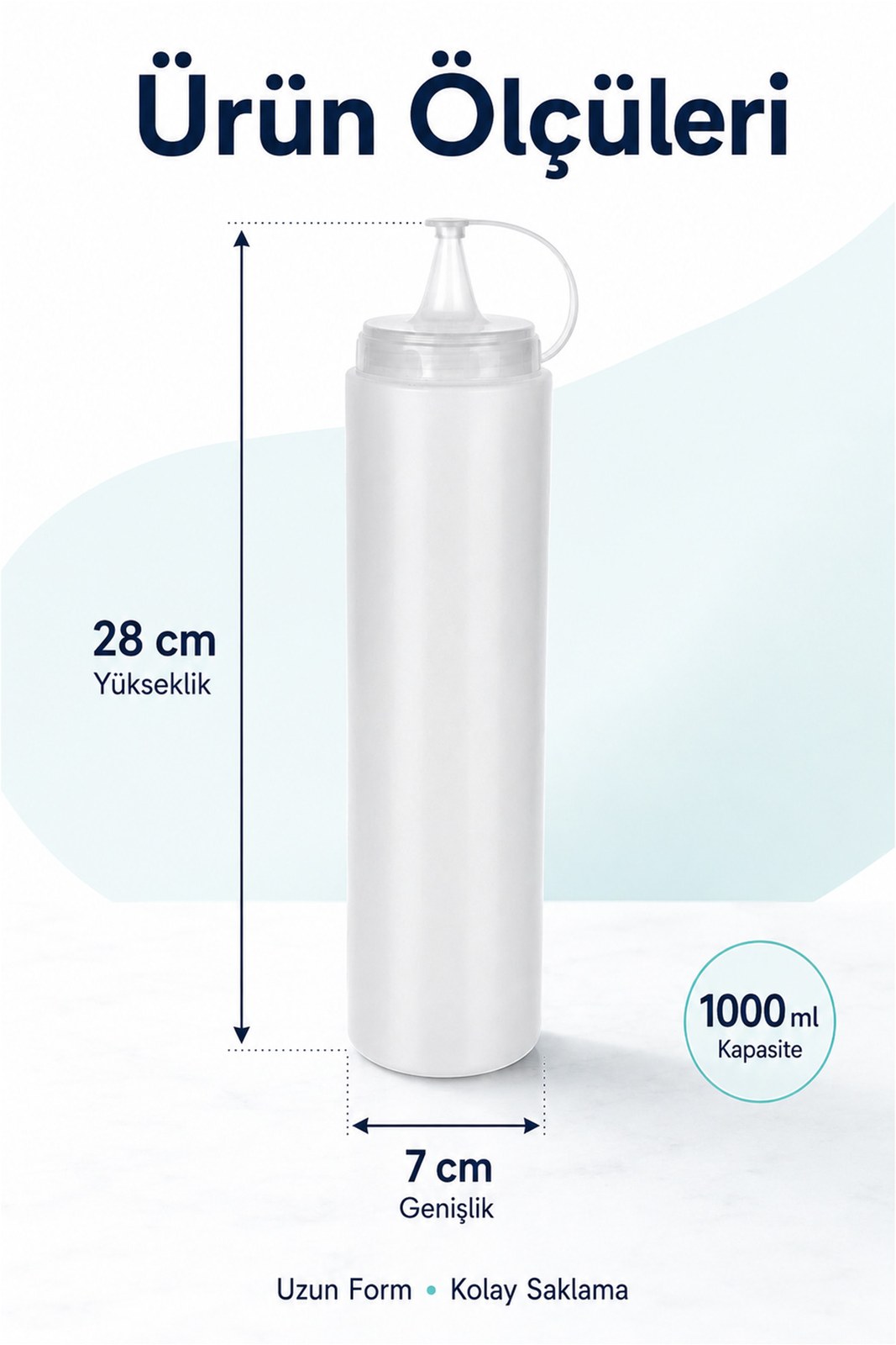 Zeytinyağı Şişesi - Plastik Yağlık Sosluk Şişesi 1000 Ml, Şeffaf Yağdanlık, Sosluk Ketçap (1 Adet)