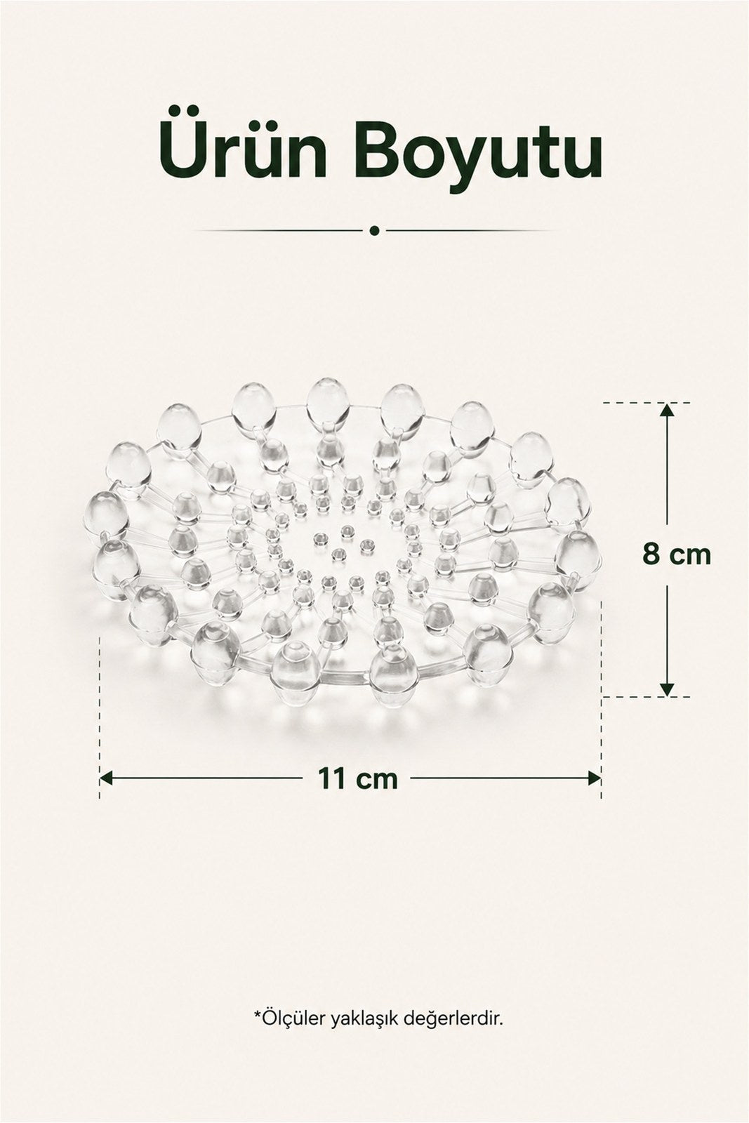 Şeffaf Vakum Etkili Sabunluk 11x8 cm, Kaymaz Plastik Katı Sabun Altlığı (1 Adet)