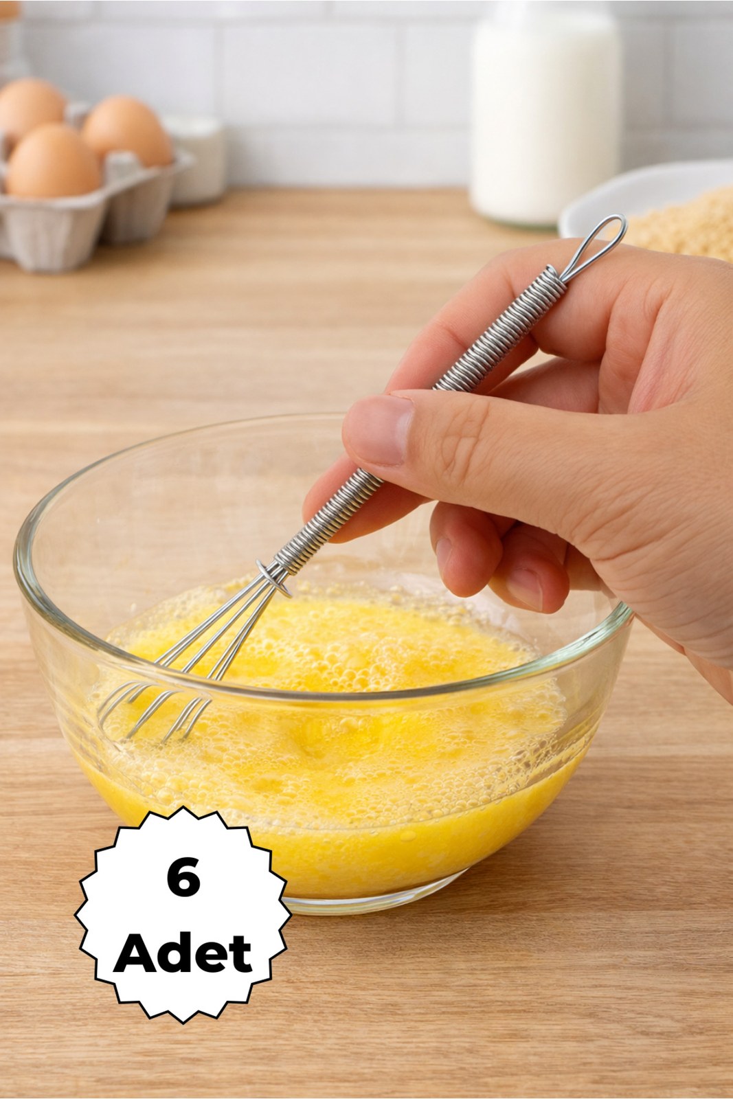 Mini Paslanmaz Çelik El Çırpıcı, Yumurta Sos ve Kahve Karıştırıcı (6 Adet)