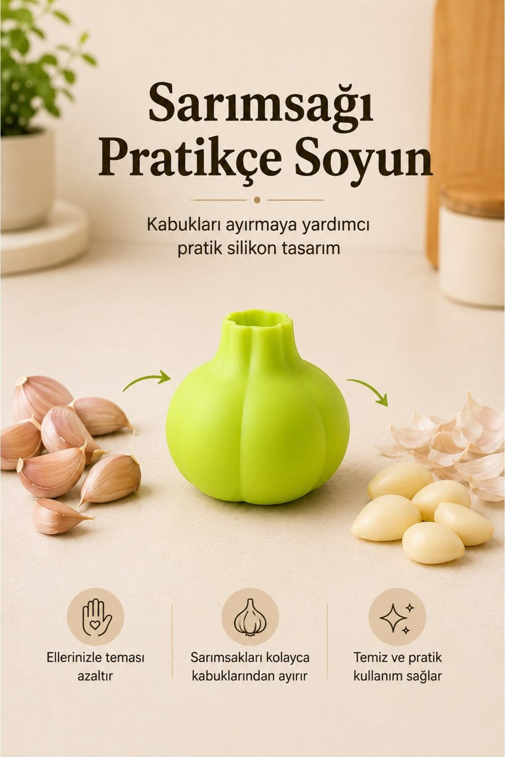 Silikon Sarımsak Soyucu