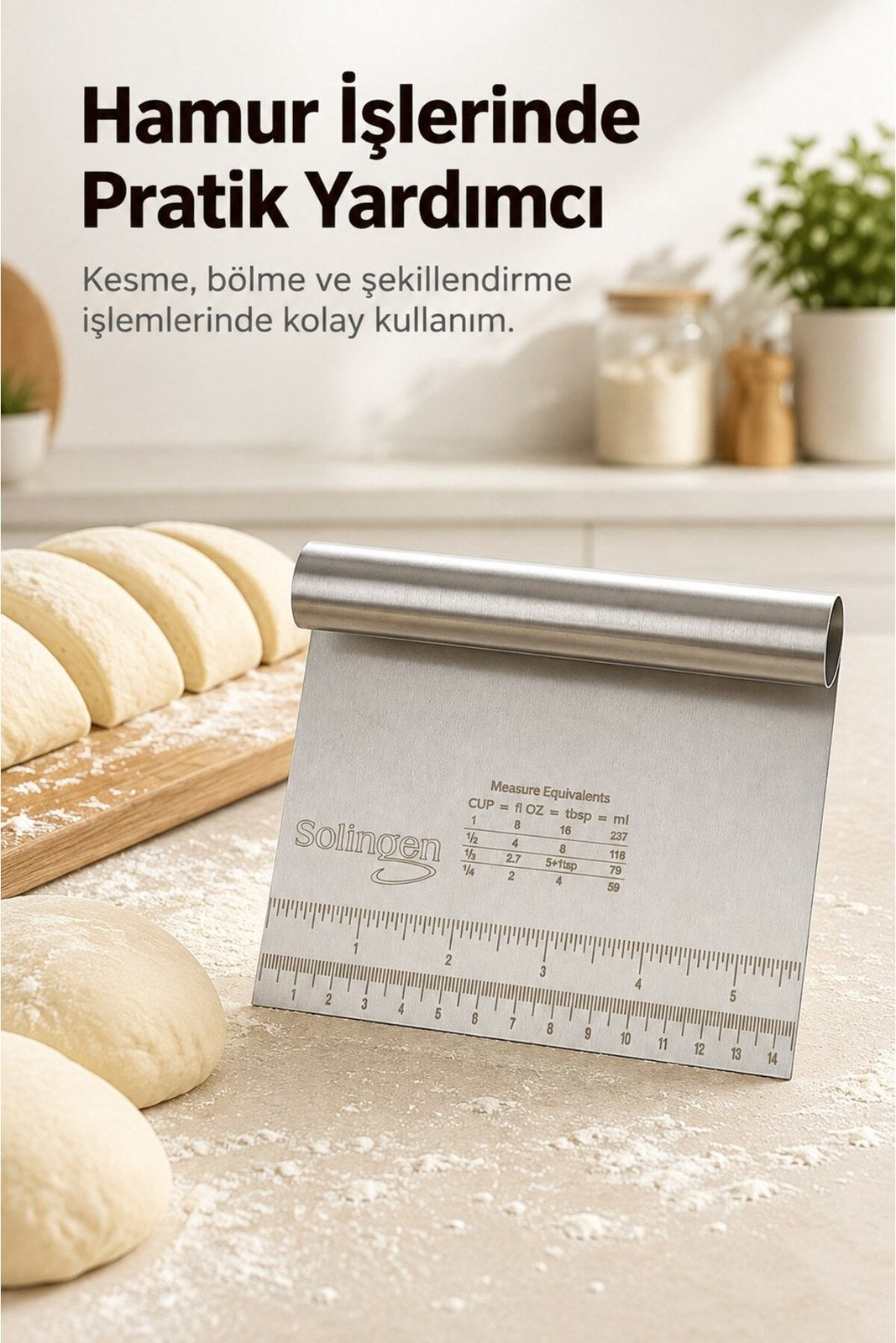 Paslanmaz Çelik Hamur Kesici Spatula