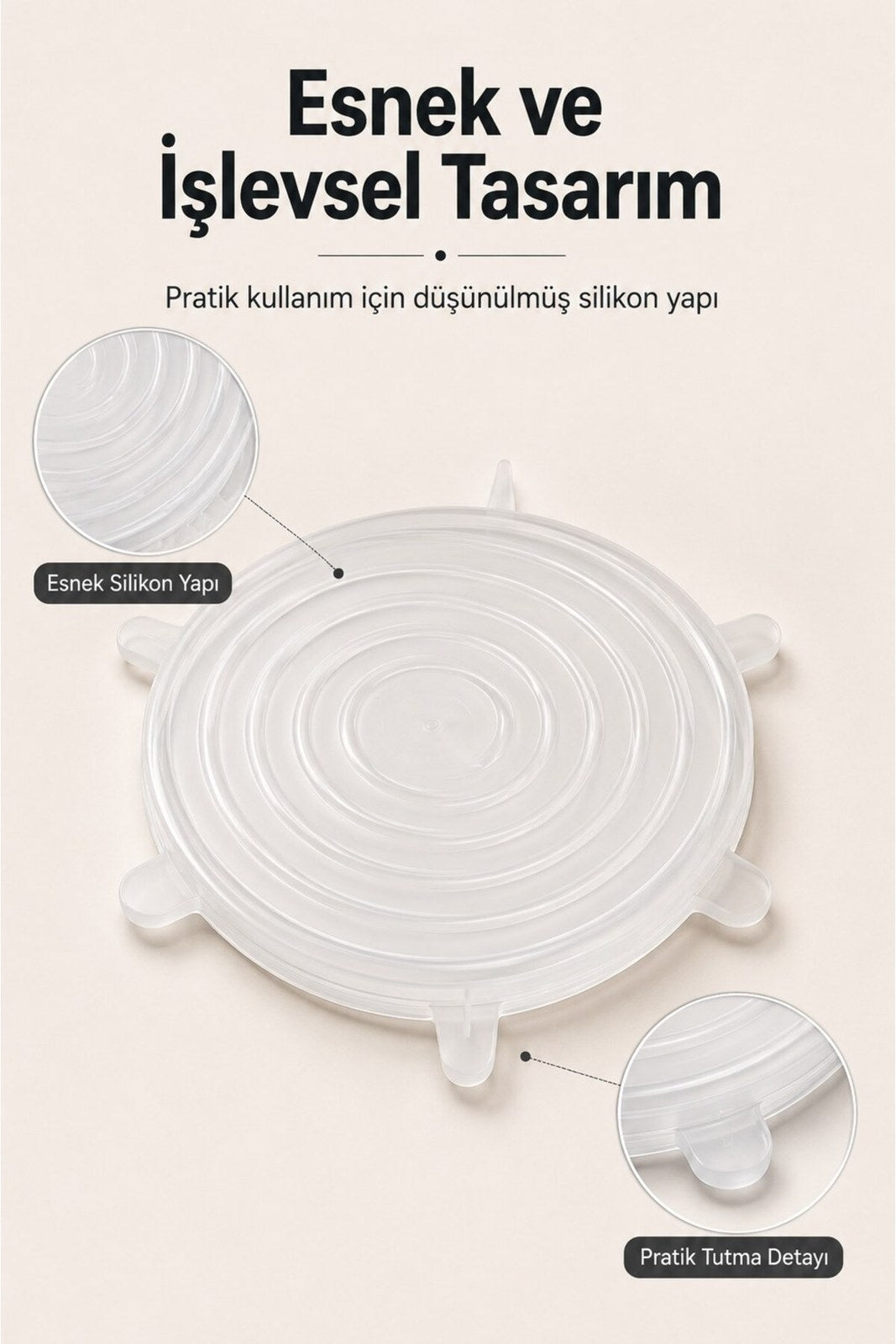 Esnek Silikon Streç Kapak Seti