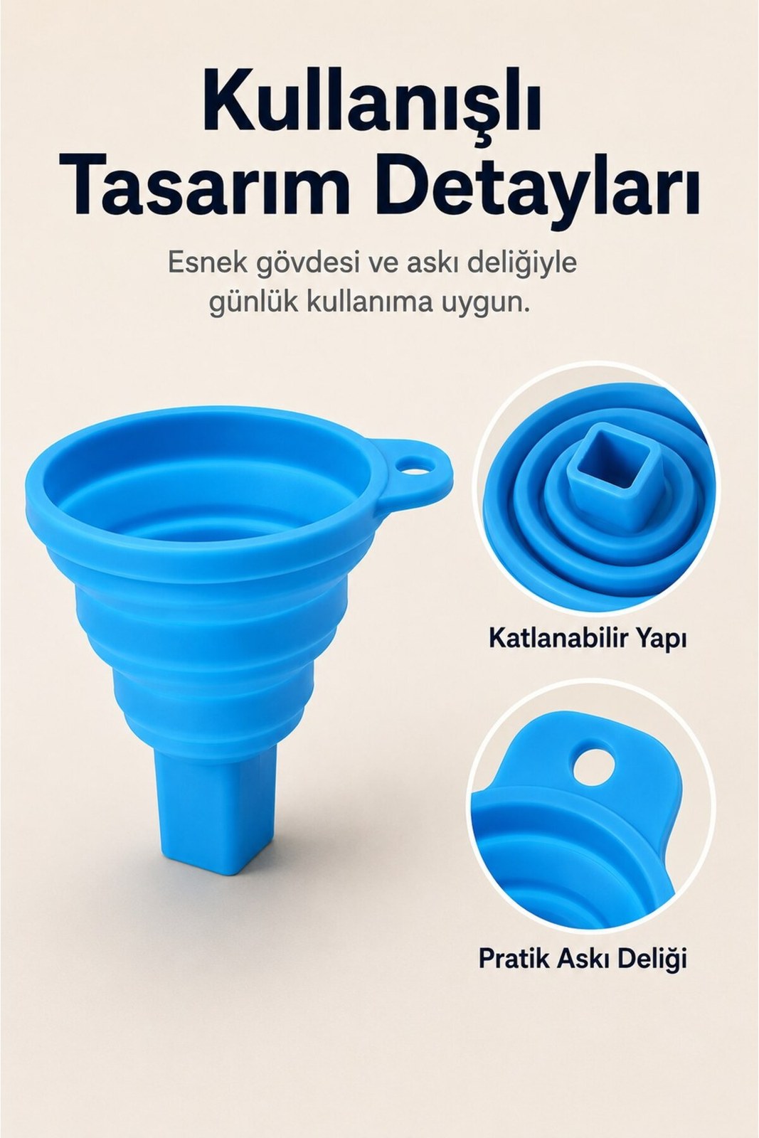 Katlanabilir Silikon Huni