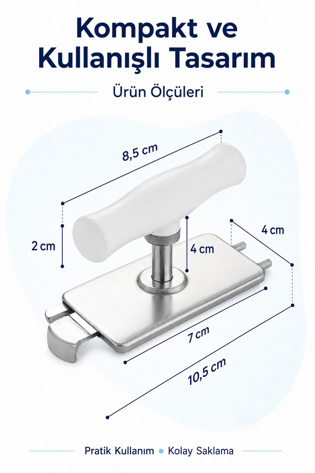 Metal Kavanoz Açacağı - Ayarlanabilir Mekanizma, Sıkı Kapakları Kolayca Açın (1 Adet)
