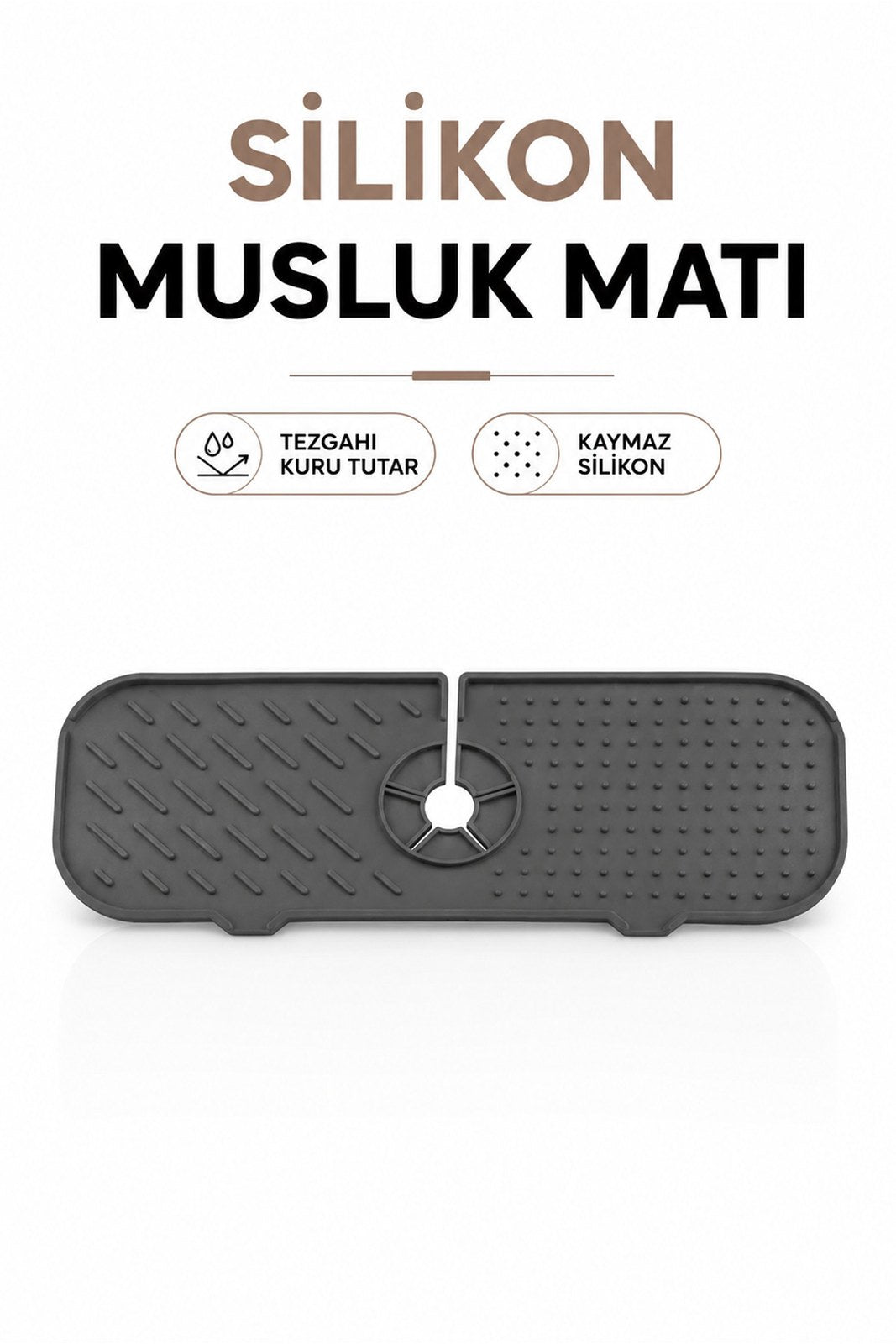 Bulaşık Kurutmalık - Silikon Musluk ve Lavabo Matı - Kaydırmaz Damlalık Tezgah Altlığı (1 Adet)