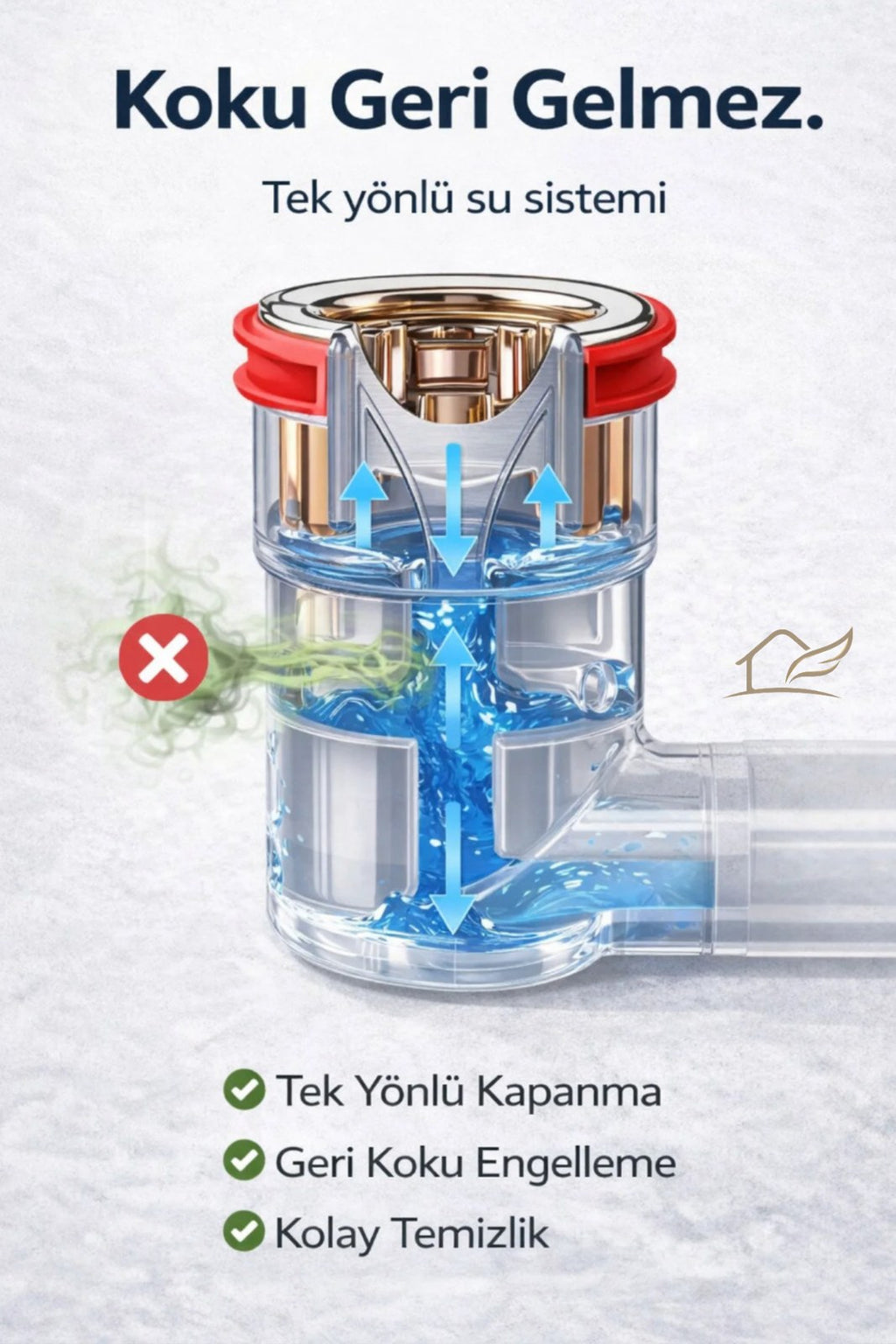 Gider Koku Önleyici Valfli Süzgeç – Silikon Halkalı Sızdırmaz Gider Kapağı