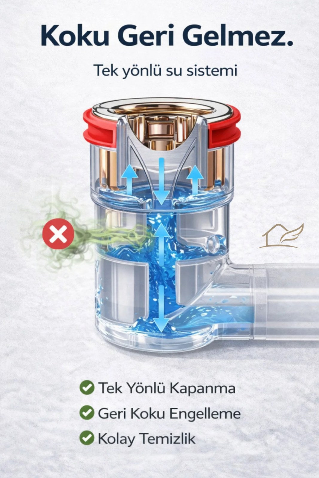 Gider Koku Önleyici Valfli Süzgeç – Silikon Halkalı Sızdırmaz Gider Kapağı