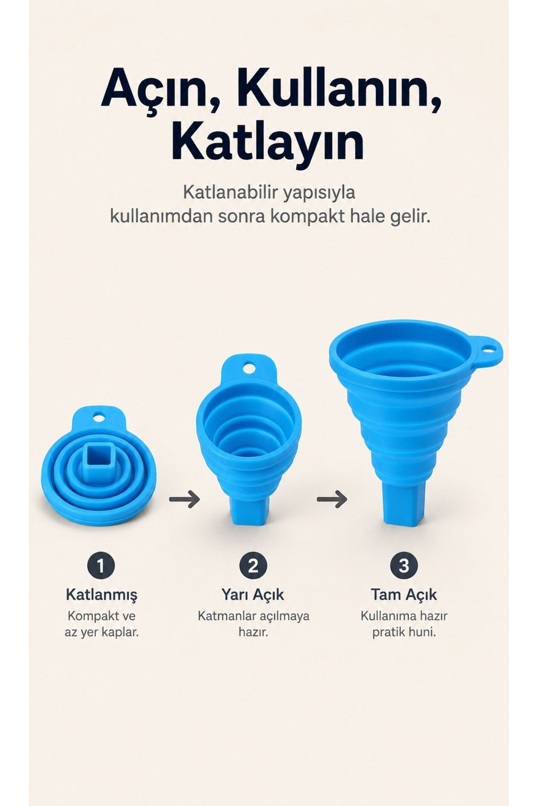 Katlanabilir Silikon Huni
