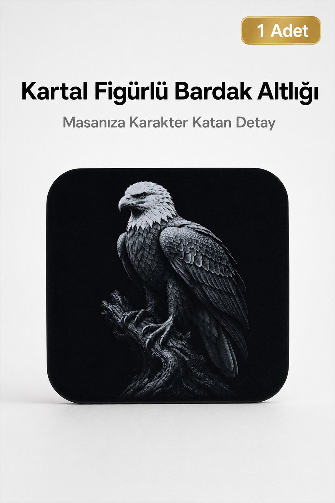Kartal Figürlü Kaymaz Bardak Altlığı, Masa ve Sehpa Koruyucu (1 Adet)