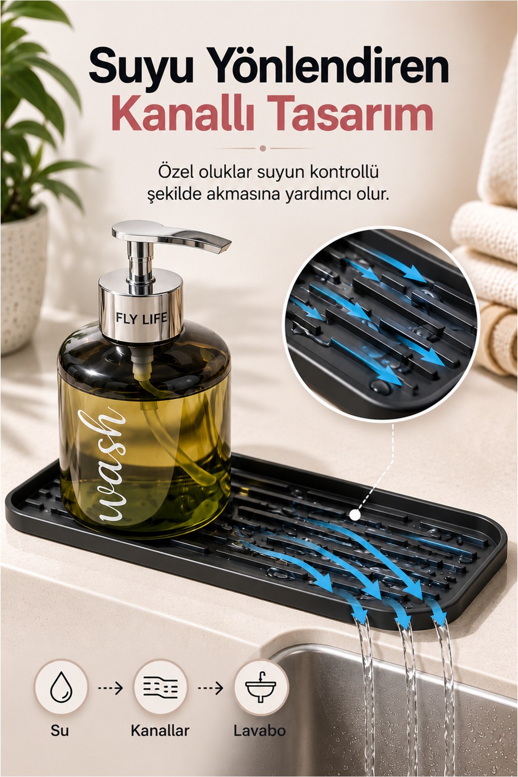 Silikon Damlalık Tepsi – Kaydırmaz Düzenleyici Mat (1 Adet)