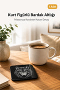Kurt Figürlü Kaymaz Bardak Altlığı, Masa ve Sehpa Koruyucu (1 Adet)
