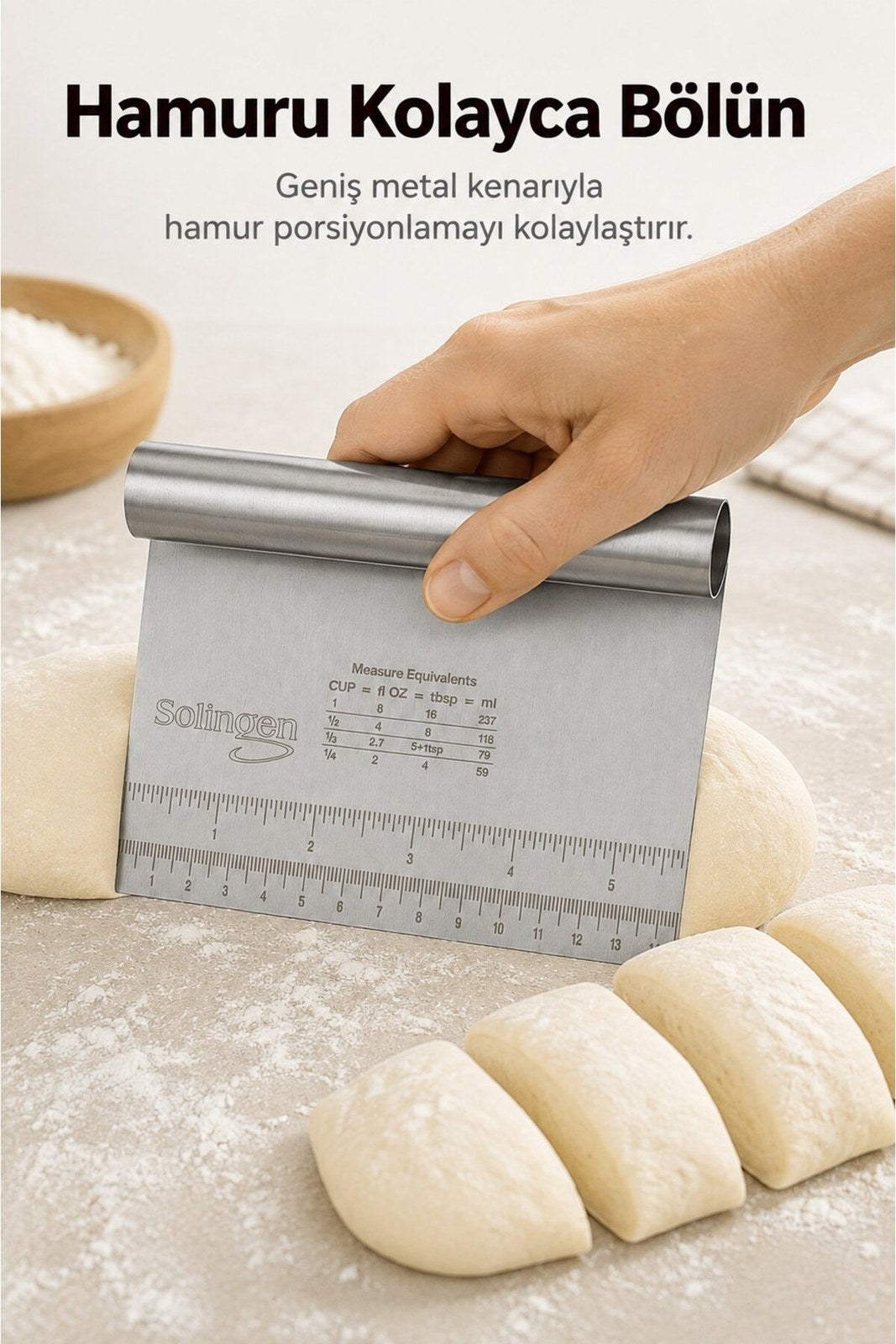 Paslanmaz Çelik Hamur Kesici Spatula