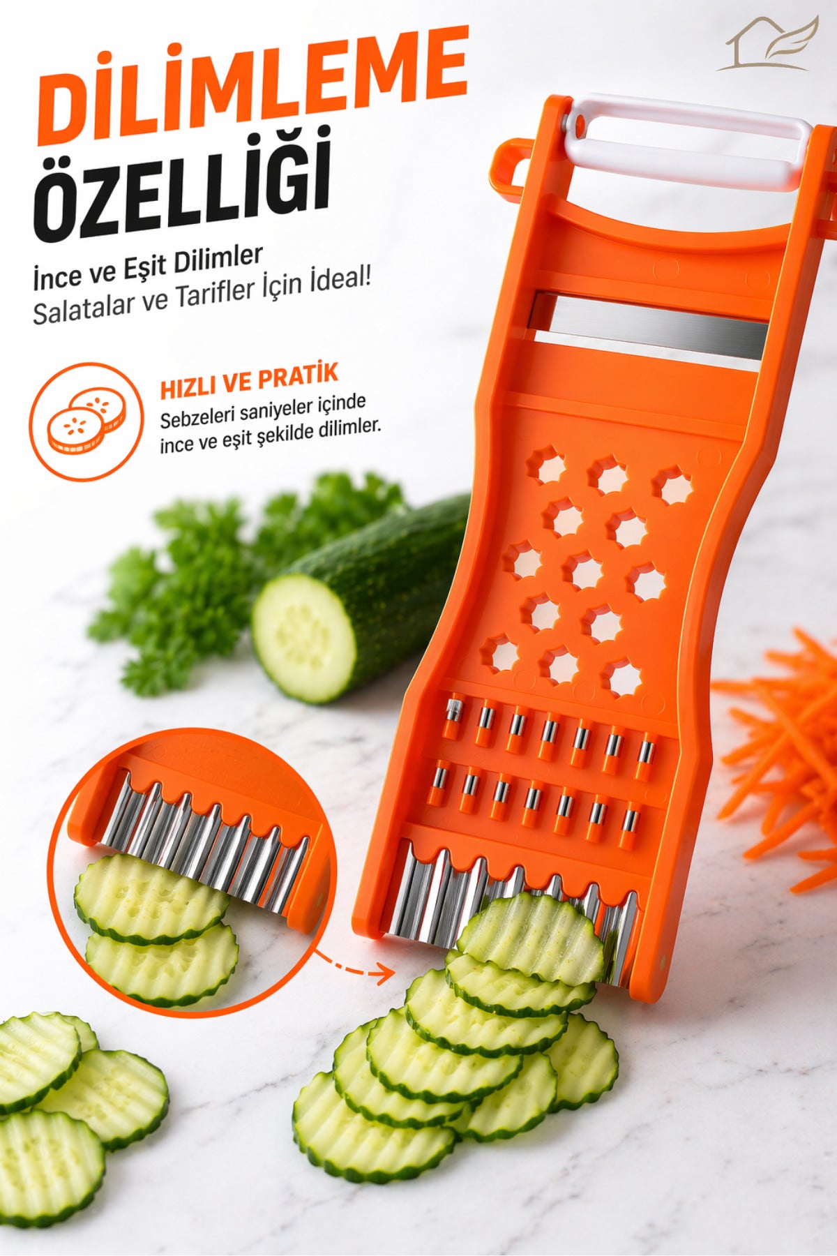 Çok Fonksiyonlu Sebze Dilimleyici Rende, Spiral ve Julienne Doğrayıcı (1 Adet)